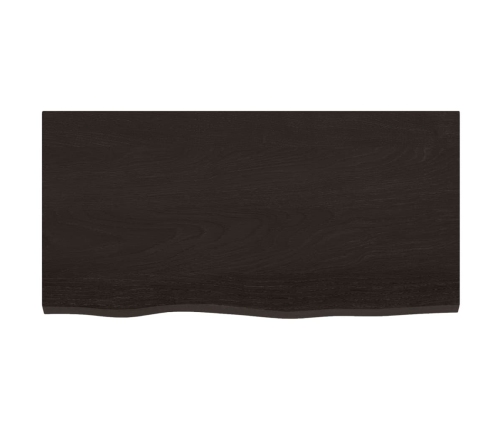 Tablero mesa madera roble tratada marrón oscuro 80x40x(2-4) cm