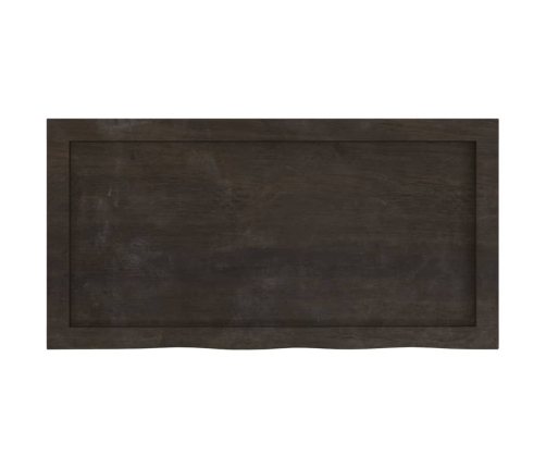 Tablero mesa madera roble tratada marrón oscuro 80x40x(2-4) cm