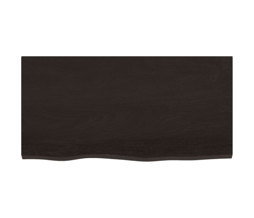 Tablero mesa madera roble tratada marrón oscuro 80x40x(2-6) cm