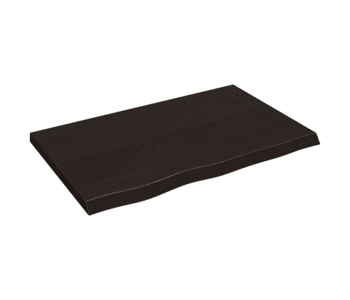 Tablero mesa madera roble tratada marrón oscuro 80x50x(2-4) cm