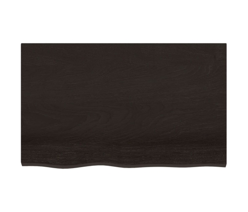 Tablero mesa madera roble tratada marrón oscuro 80x50x(2-4) cm