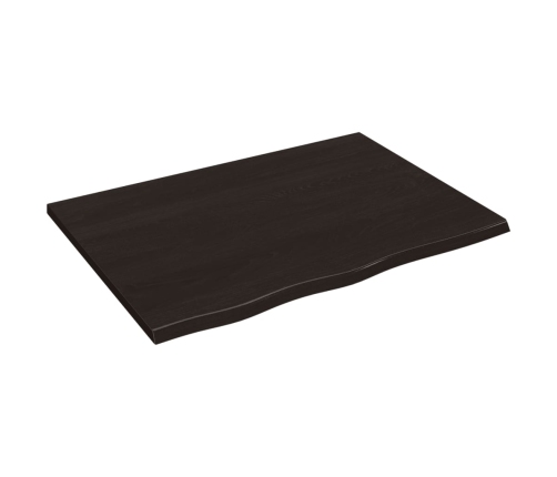 Tablero de mesa madera roble tratada marrón oscuro 80x60x2 cm