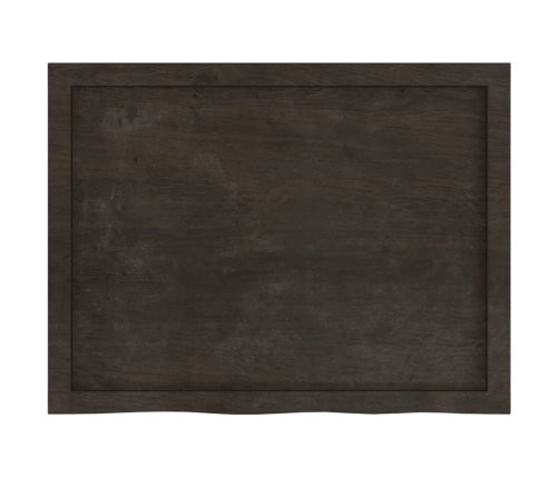 Tablero mesa madera roble tratada marrón oscuro 80x60x(2-4) cm