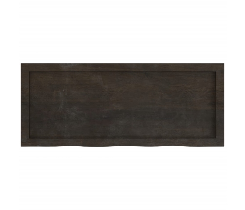 Tablero mesa madera roble tratada marrón oscuro 100x40x(2-4) cm