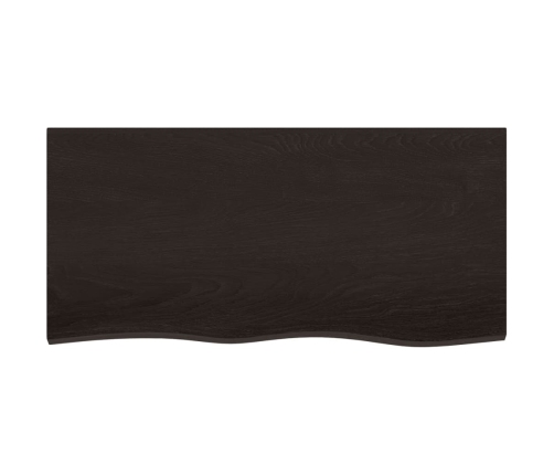 Tablero de mesa madera roble tratada marrón oscuro 100x50x2 cm