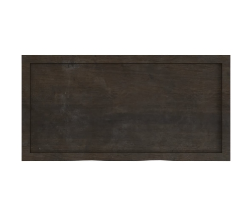 Tablero mesa madera roble tratada marrón oscuro 100x50x(2-4) cm