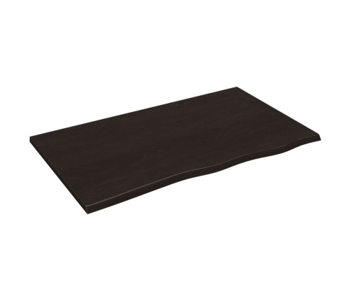 Tablero mesa madera de roble tratada marrón oscuro 100x60x2 cm