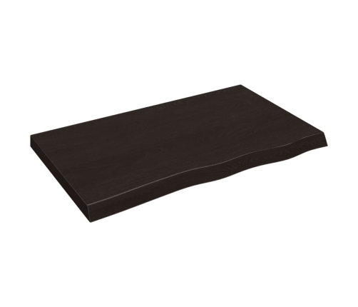 Tablero mesa madera roble tratada marrón oscuro 100x60x(2-6) cm