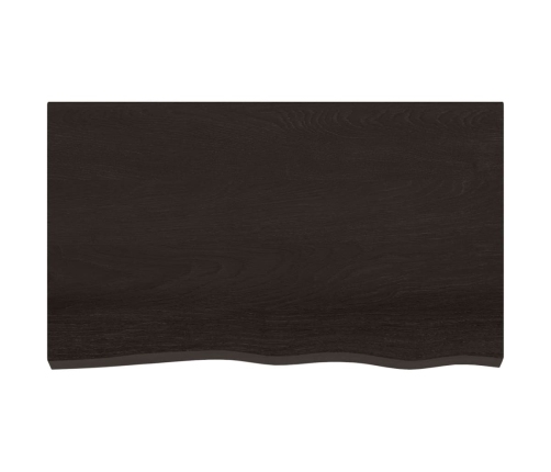 Tablero mesa madera roble tratada marrón oscuro 100x60x(2-6) cm