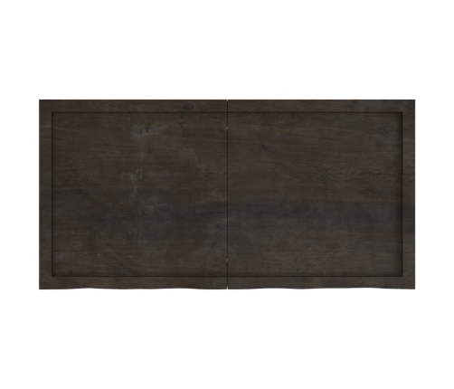 Tablero mesa madera roble tratada marrón oscuro 120x60x(2-6) cm