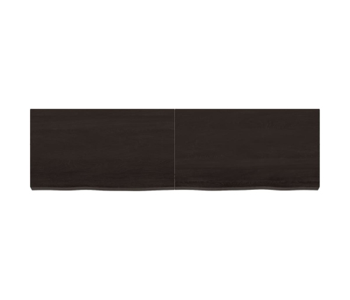 Tablero mesa madera roble tratada marrón oscuro 140x40x(2-6) cm