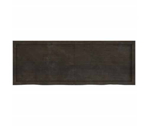 Tablero mesa madera roble tratada marrón oscuro 140x50x(2-6) cm