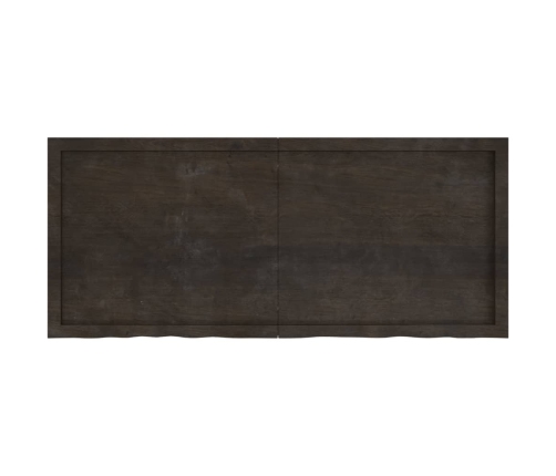 Tablero mesa madera roble tratada marrón oscuro 140x60x(2-4) cm