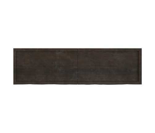 Tablero mesa madera roble tratada marrón oscuro 180x50x(2-6) cm