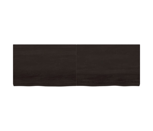 Tablero mesa madera roble tratada marrón oscuro 180x60x(2-6) cm