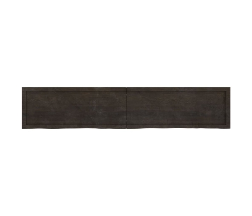 Tablero mesa madera roble tratada marrón oscuro 200x40x(2-4) cm