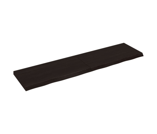 Tablero mesa madera roble tratada marrón oscuro 200x50x(2-6) cm