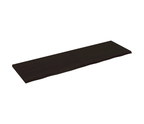 Tablero mesa madera roble tratada marrón oscuro 200x60x(2-4) cm