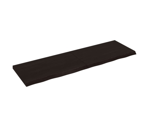 Tablero mesa madera roble tratada marrón oscuro 200x60x(2-6) cm