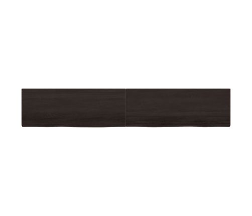 Tablero mesa madera roble tratada marrón oscuro 220x40x(2-6) cm