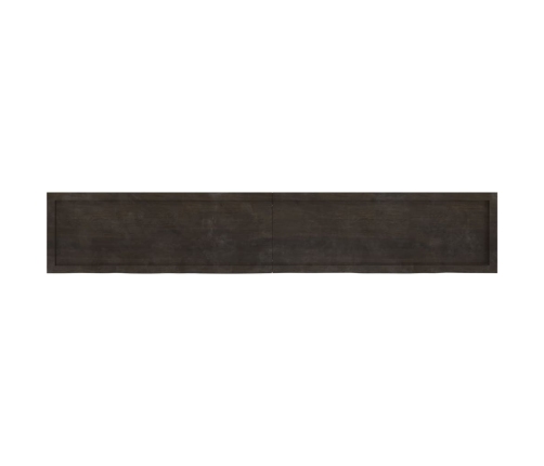 Tablero mesa madera roble tratada marrón oscuro 220x40x(2-6) cm