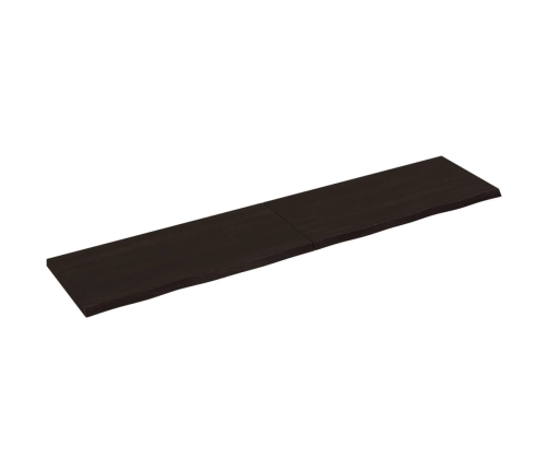 Tablero mesa madera roble tratada marrón oscuro 220x50x(2-4) cm