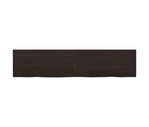 Tablero mesa madera roble tratada marrón oscuro 220x50x(2-4) cm