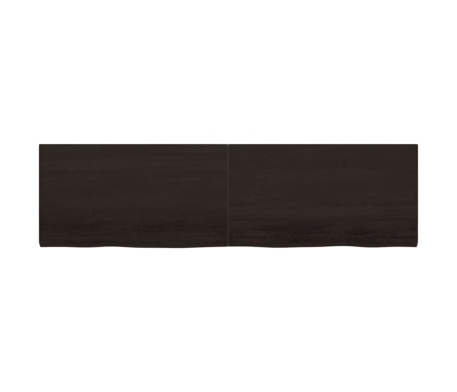 Tablero mesa madera roble tratada marrón oscuro 220x60x(2-4) cm