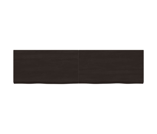 Tablero mesa madera roble tratada marrón oscuro 220x60x(2-6) cm