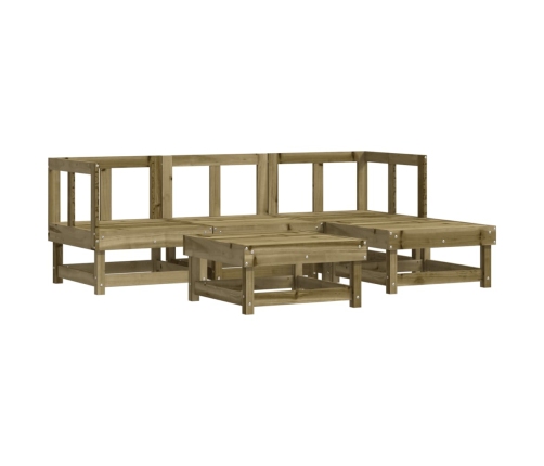 Juego de muebles jardín 5 pzas y cojines madera pino impregnada
