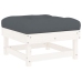Juego de muebles jardín 7 piezas y cojines madera maciza blanco