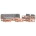 Juego de muebles jardín 7 pzas y cojines madera abeto Douglas