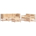 Juego de muebles de jardín 6 piezas y cojines madera maciza