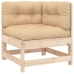 Juego de muebles de jardín 6 piezas y cojines madera maciza