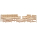 Juego de muebles de jardín 7 piezas y cojines madera maciza