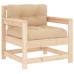 Juego de muebles de jardín 7 piezas y cojines madera maciza