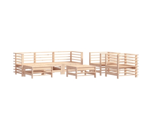 Juego de muebles de jardín 7 piezas y cojines madera maciza