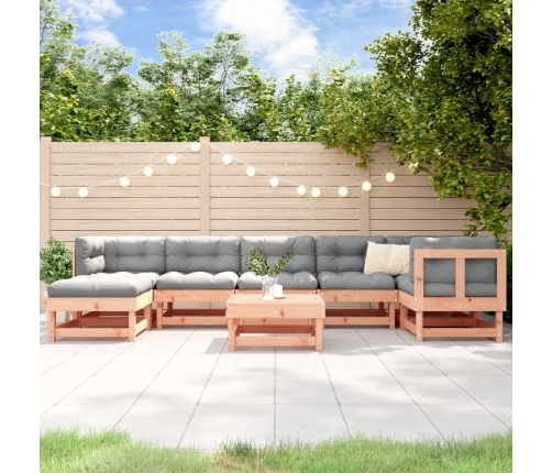 Juego de muebles jardín 8 pzas y cojines madera abeto Douglas