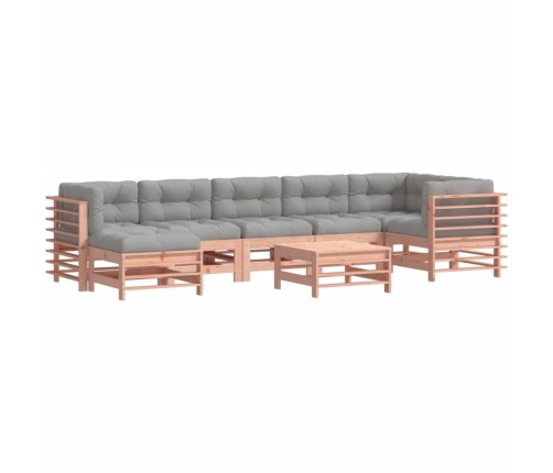 Juego de muebles jardín 8 pzas y cojines madera abeto Douglas