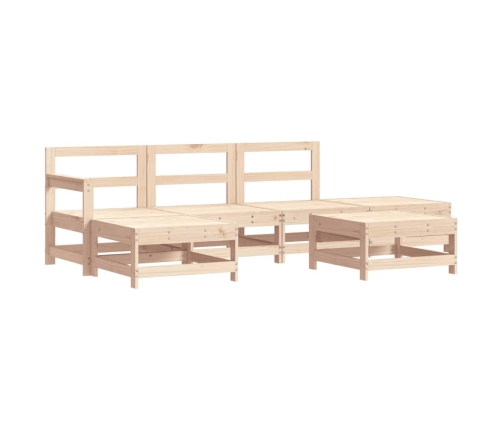 Juego de muebles de jardín 6 piezas y cojines madera maciza