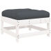 Juego de muebles jardín 6 piezas y cojines madera maciza blanco