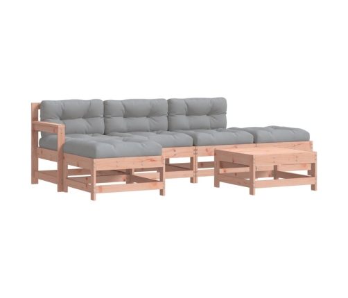 Juego de muebles jardín 6 pzas y cojines madera abeto Douglas