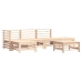 Juego de muebles de jardín 6 piezas y cojines madera maciza