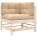 Juego de muebles de jardín 6 piezas y cojines madera maciza