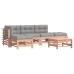 Juego de muebles jardín 6 pzas y cojines madera abeto Douglas