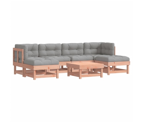Juego de muebles jardín 7 pzas y cojines madera abeto Douglas