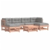 Juego de muebles jardín 7 pzas y cojines madera abeto Douglas