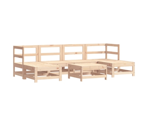 Juego de muebles de jardín 7 piezas y cojines madera maciza