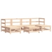 Juego de muebles de jardín 7 piezas y cojines madera maciza
