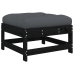 Juego de muebles de jardín 7 pzas y cojines madera maciza negro
